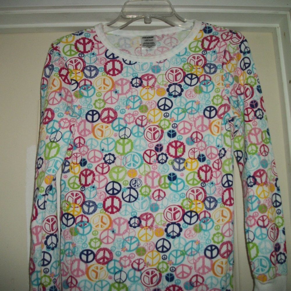 PEACE SIGNS LONG UNDERWEAR JOE BOXER TOP LG